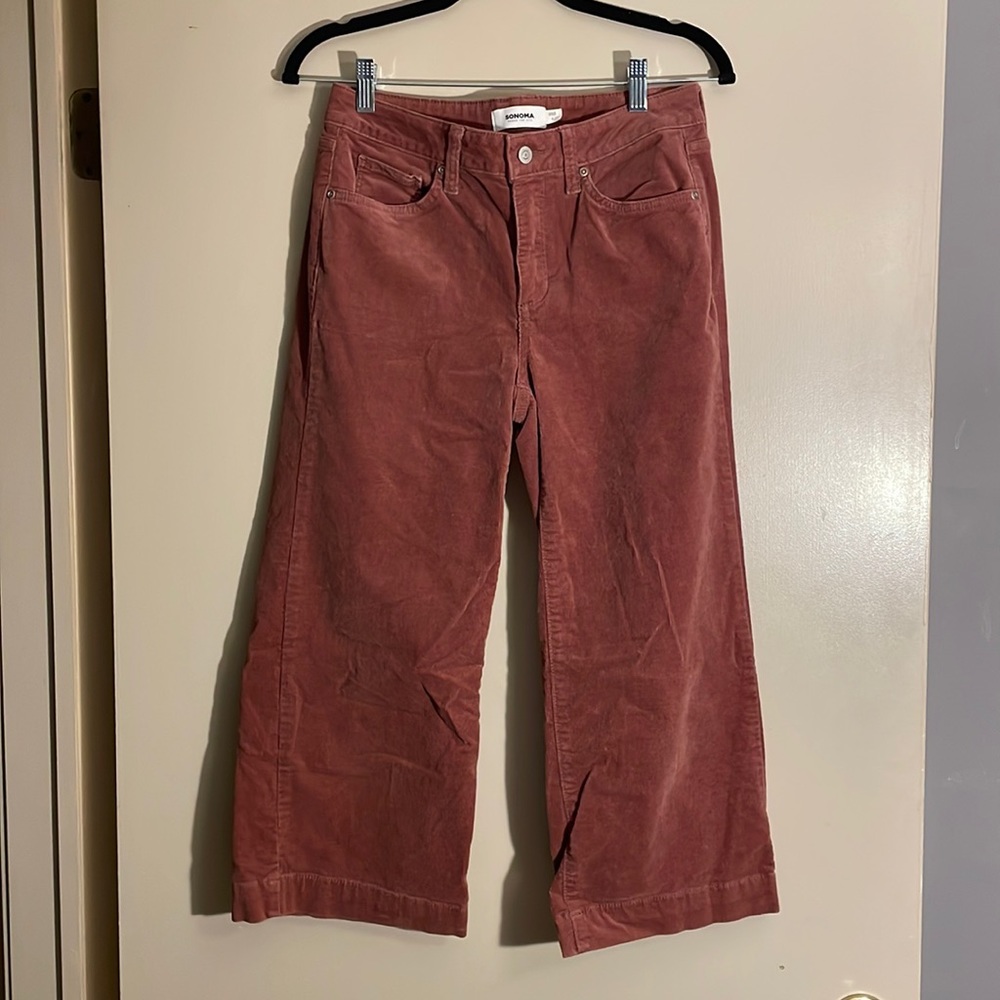 Flare corduroy capris